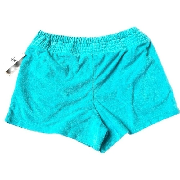 New Jenni Women's Smocked-Waist
Terry Cloth Shorts, Ocean Aqua S - Picture 6 of 9